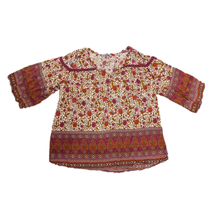 Rusttydustty Womens Boho Floral Top Size 0XL